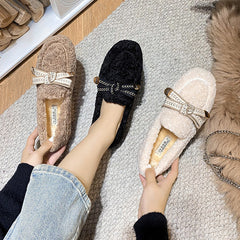 Women Fashion Casual Soft Flat Fur Shoes Newgew Shoes