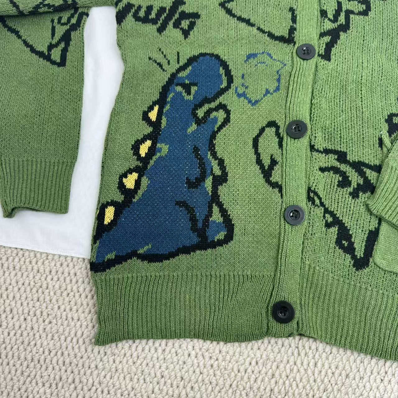 Street Cartoon Cardigan Sweater PinTow