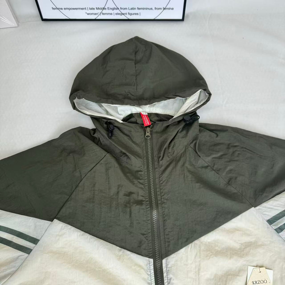 Contrasting Color Sun Protection Jacket PinTow