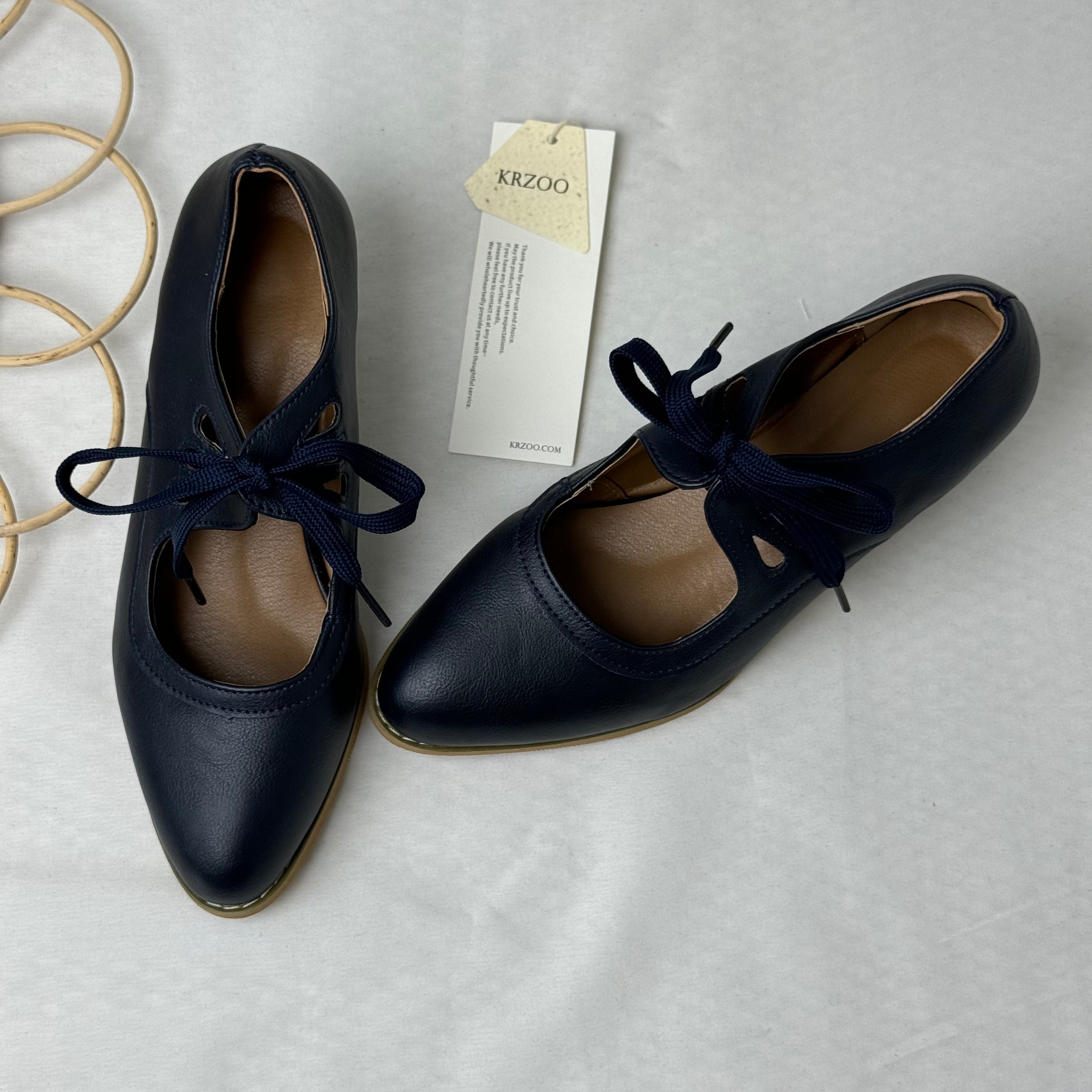 Cut-Out Lace-Up High-Heeled Casual Shoes PinTow