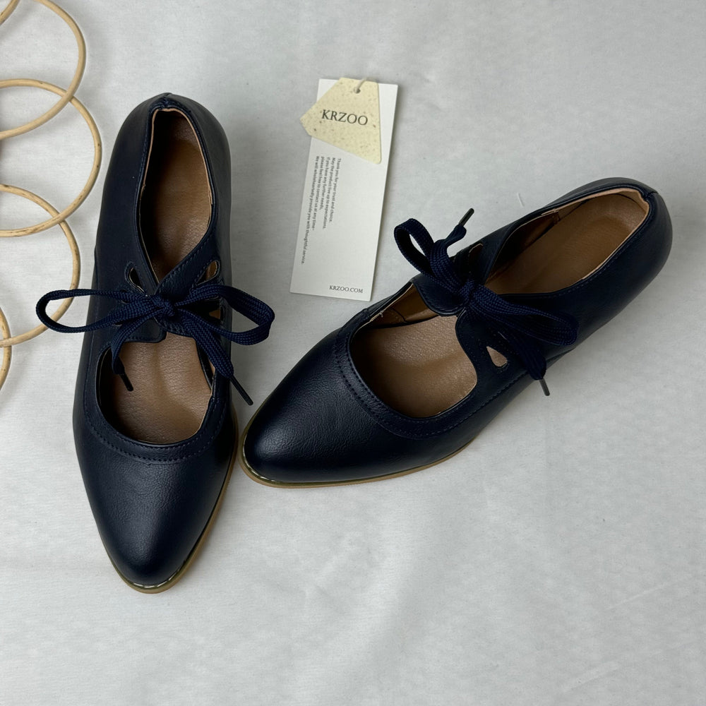 Cut-Out Lace-Up High-Heeled Casual Shoes PinTow