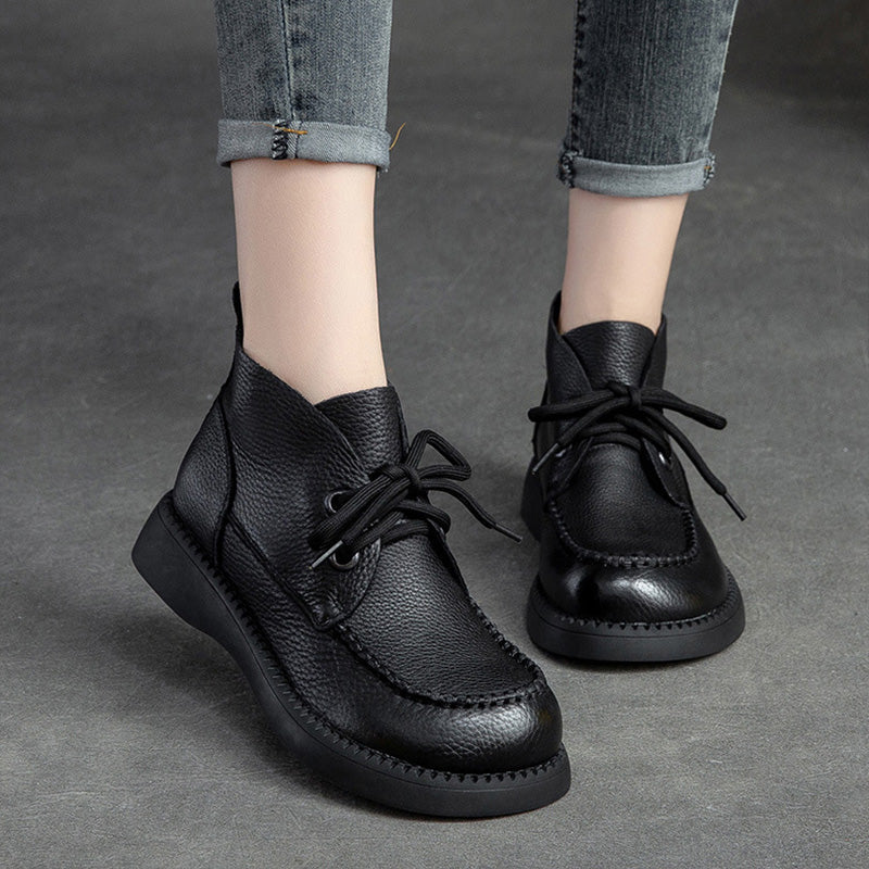 Women Minimalist Soft Leather Casual Ankle Boots Newgew Shoes