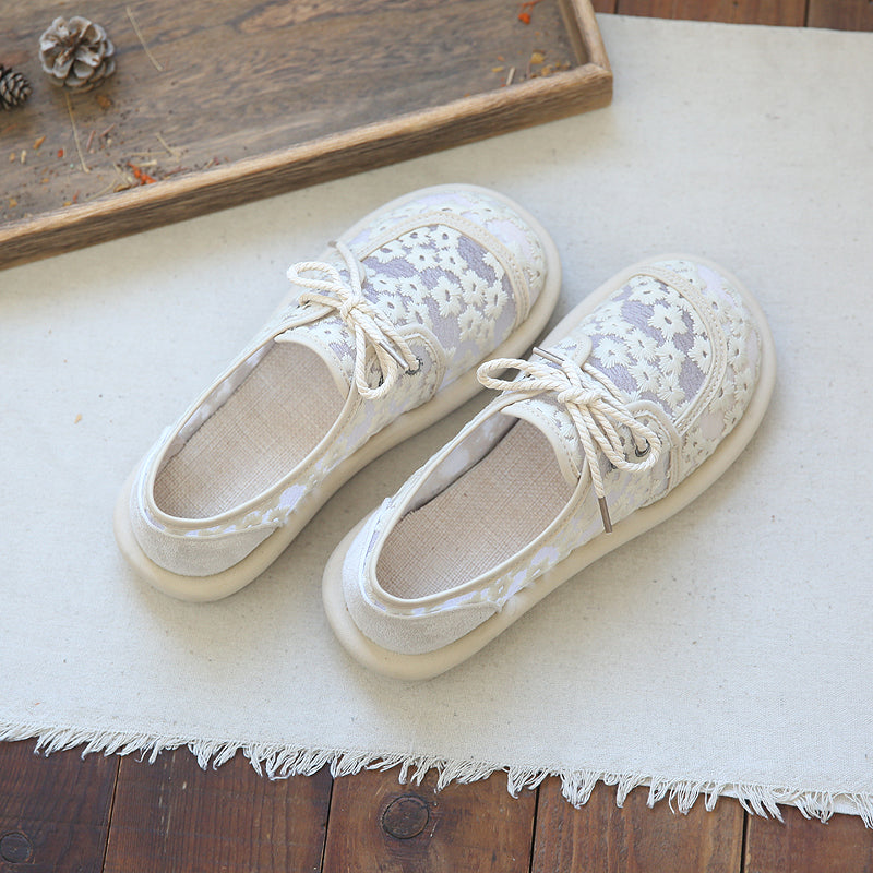 Women Retro Casual Summer Breathable Canvas Shoes Newgew Shoes