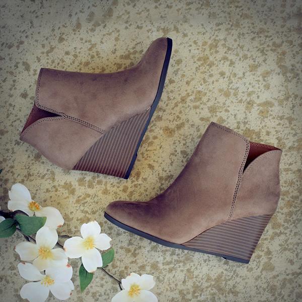 Side Slit Wedge Booties NewGew