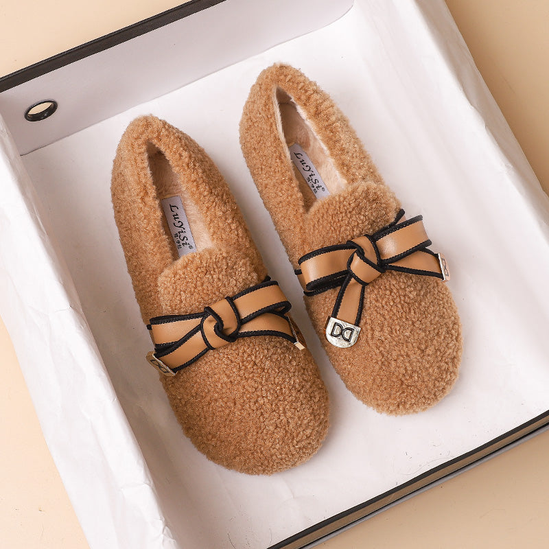 Women Soft Warm Fur Winter Flat Casual Shoes Newgew Shoes