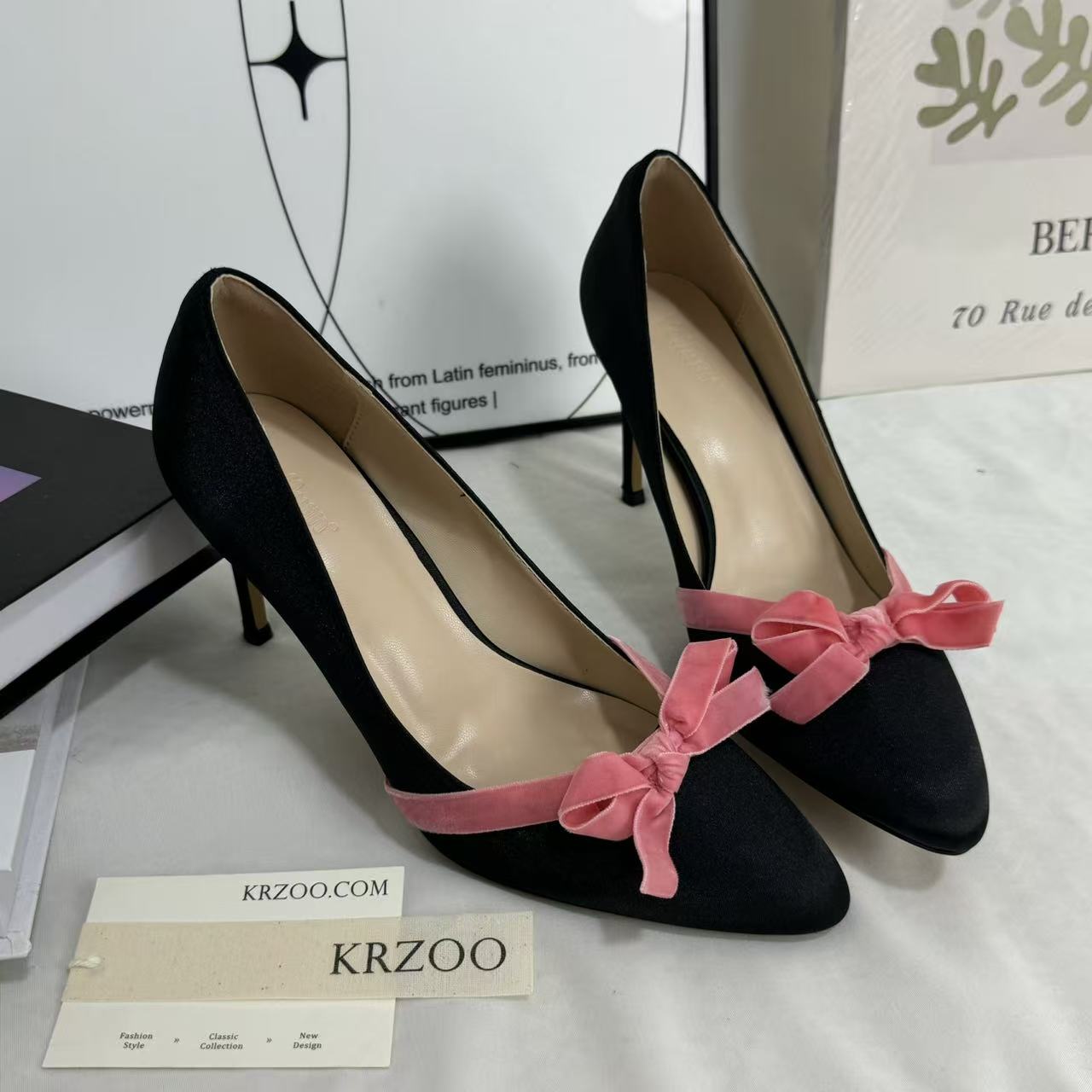 Bow-Knot Low-Cut High Heels PinTow