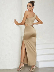 Hollow Waist Slit Bodycon Dress Newgew Dresses