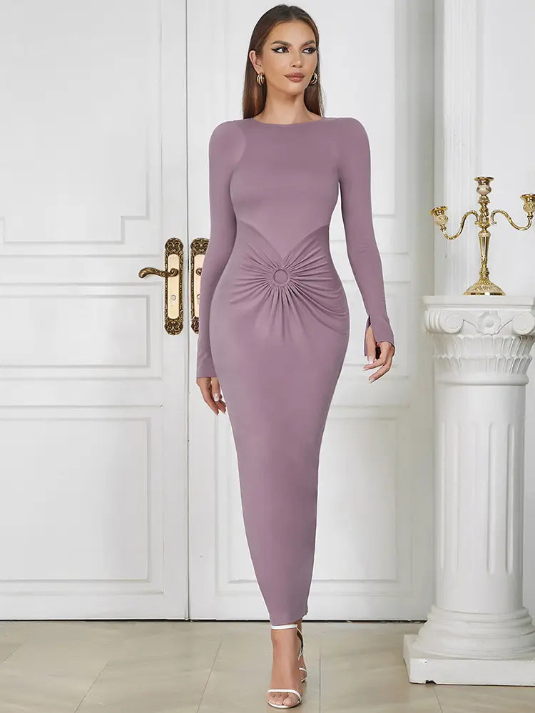 Chic Round Neck Ruffle Dress Newgew Dresses