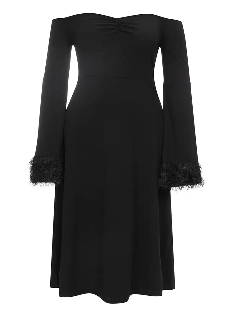 Elegant One-Shoulder Long Sleeve Dress Newgew Dresses