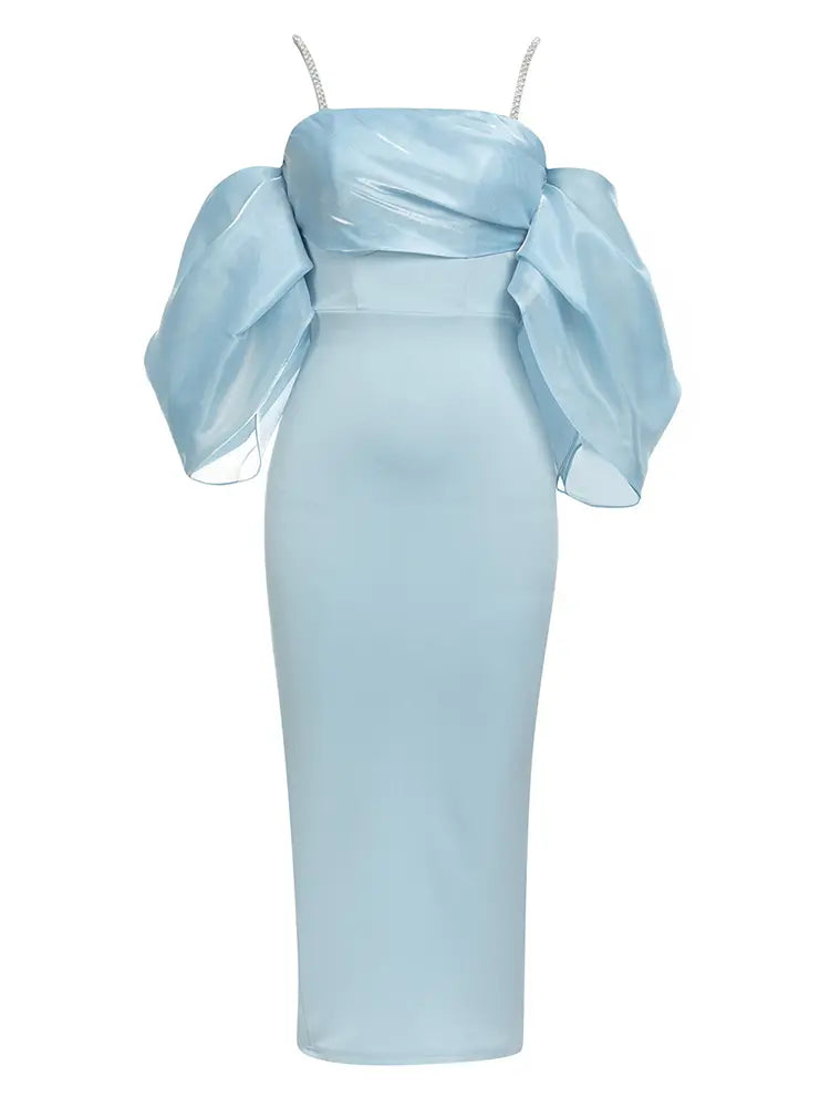 Petal Sleeve Back Slit Dress Newgew Dresses