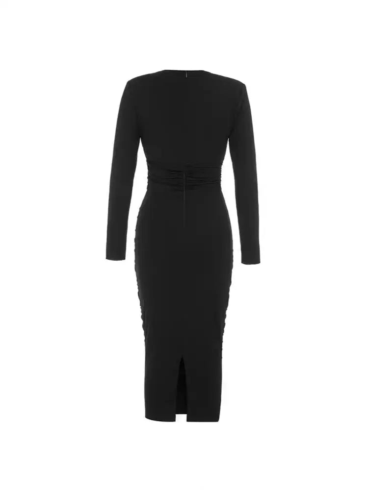V-Neck Hollow Slim Fit Dress Newgew Dresses
