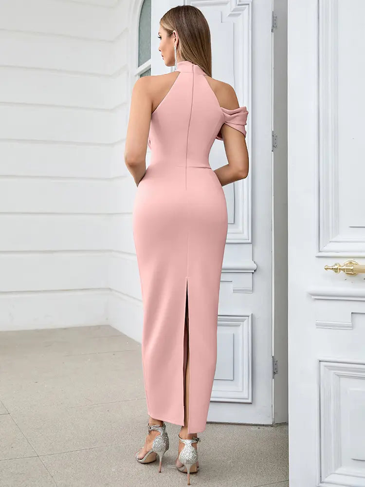 Chic Halter Neck Asymmetrical Dress Newgew Dresses