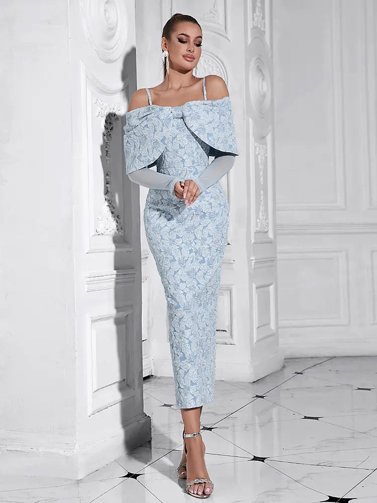 Elegant One-Shoulder Floral Mesh Dress Newgew Dresses