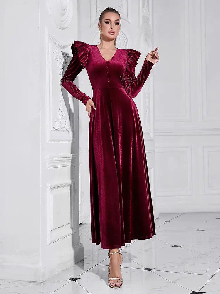 Elegant V-Neck Maxi Dress Newgew Dresses