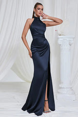 Halter Backless Slit Long Dress Newgew Dresses
