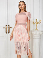 Mesh Fringe Bandage Dress Newgew Dresses