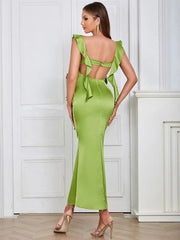 Strapless Ruched Backless Evening Dress Newgew Dresses