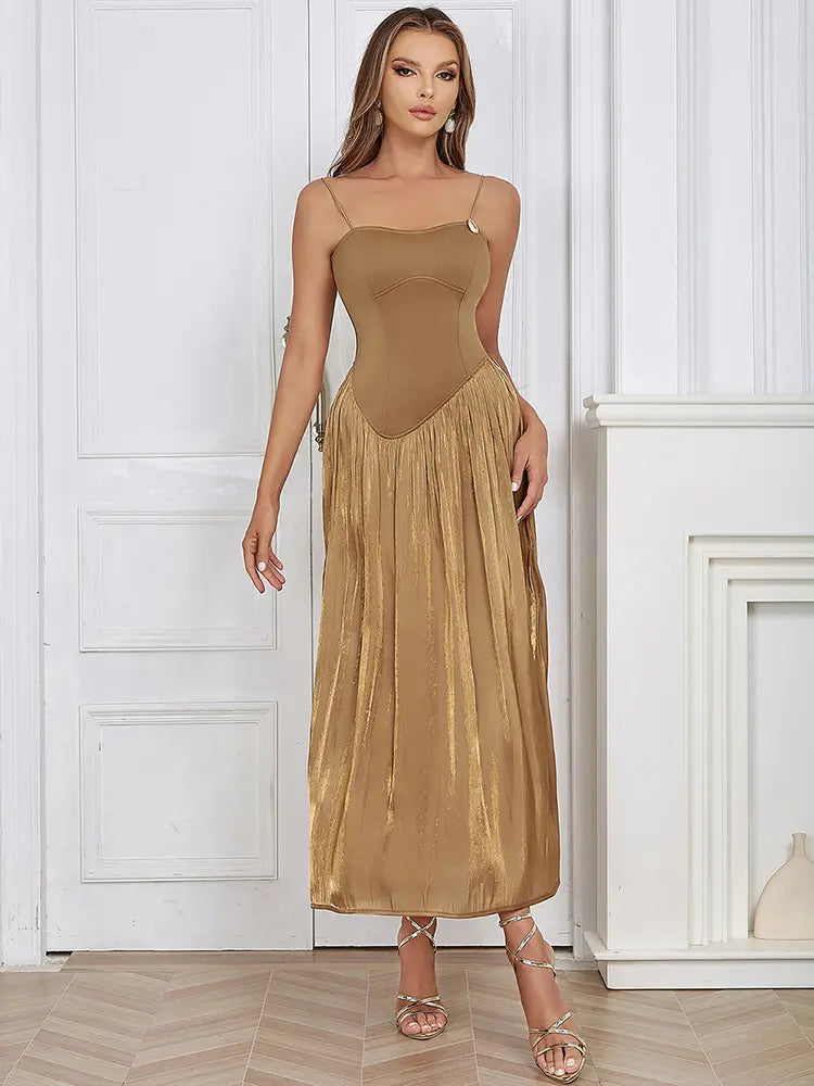 Sleeveless Ruched Maxi Dress Newgew Dresses