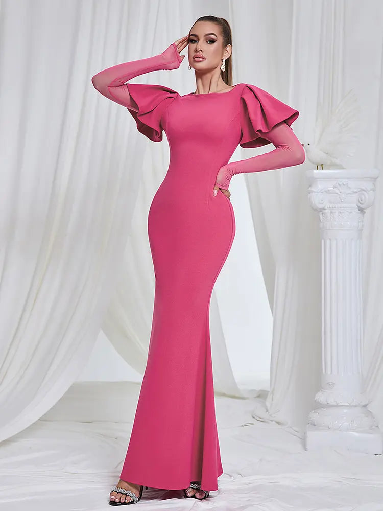 Elegant Mesh Long Sleeve Dress Newgew Dresses