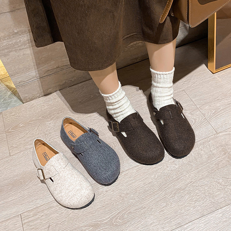 Women Retro Minimalist Flat Soft Casual Shoes Newgew Shoes