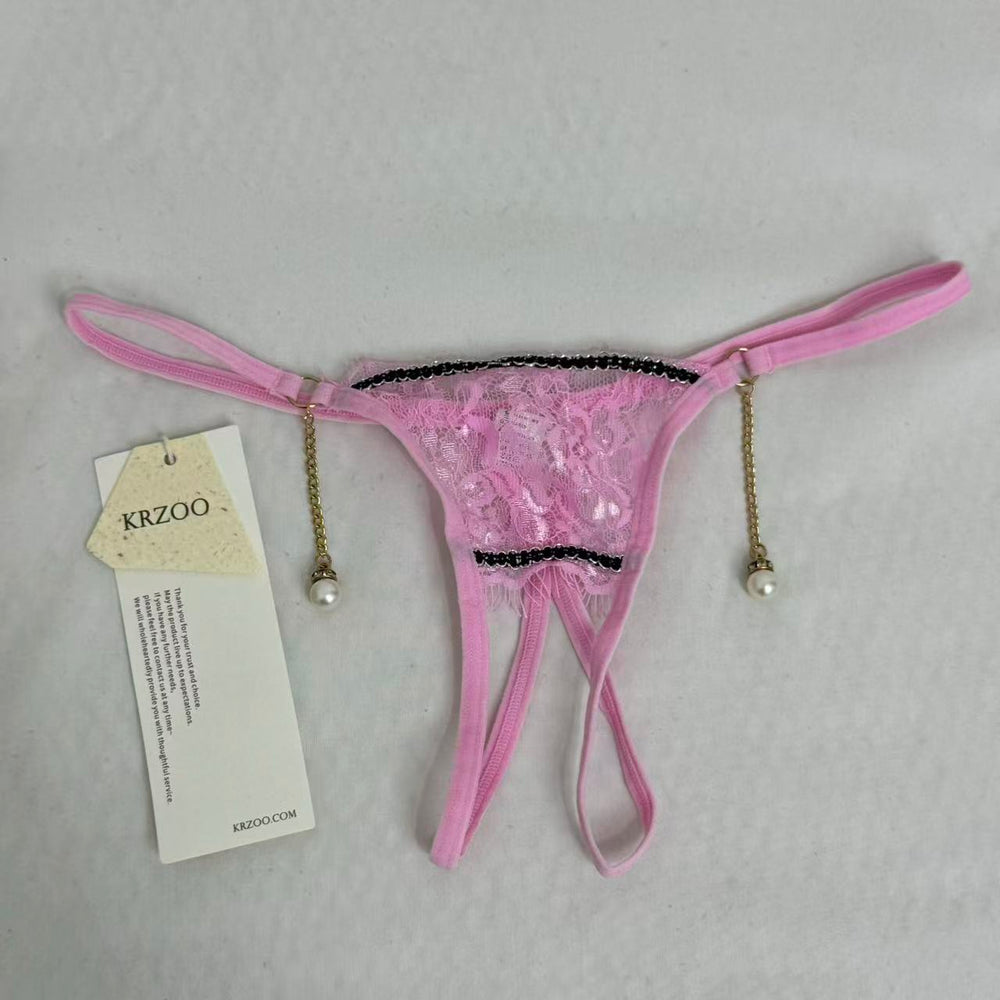 Lace European And American Style Low-Waisted Thongs PinTow