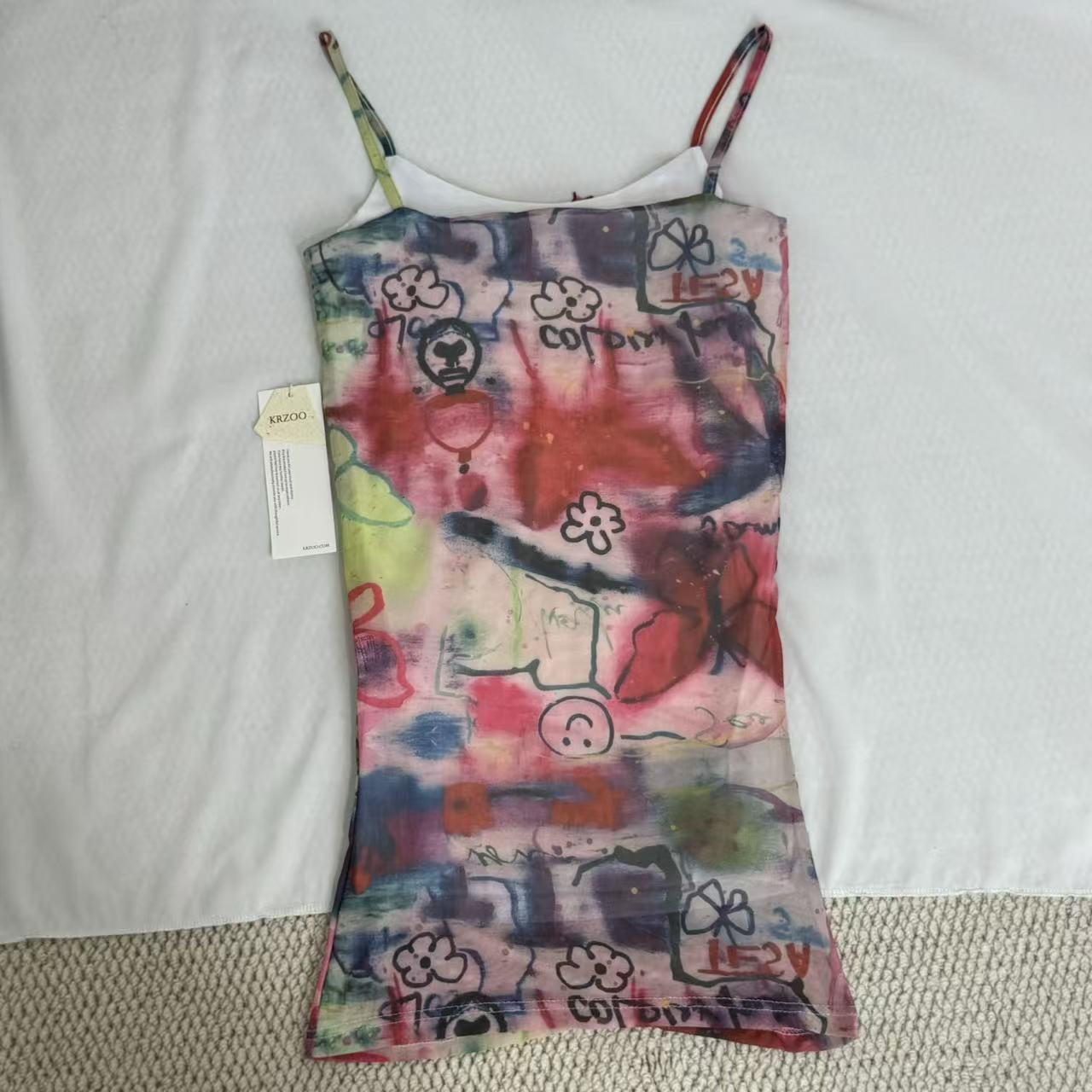 Butterfly Graffiti Print Cami Dress PinTow
