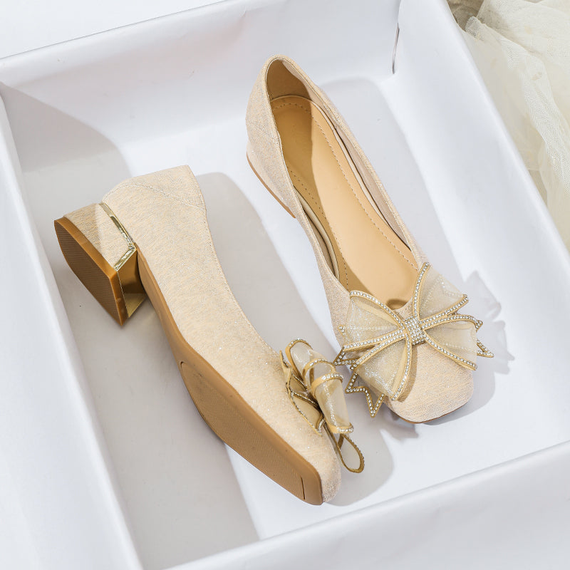 Women Fashion Bowknot Casual Dress Pumps Newgew Shoes