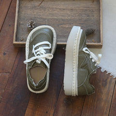 Women Retro Casual Leather Thick Soled Shoes Newgew Shoes