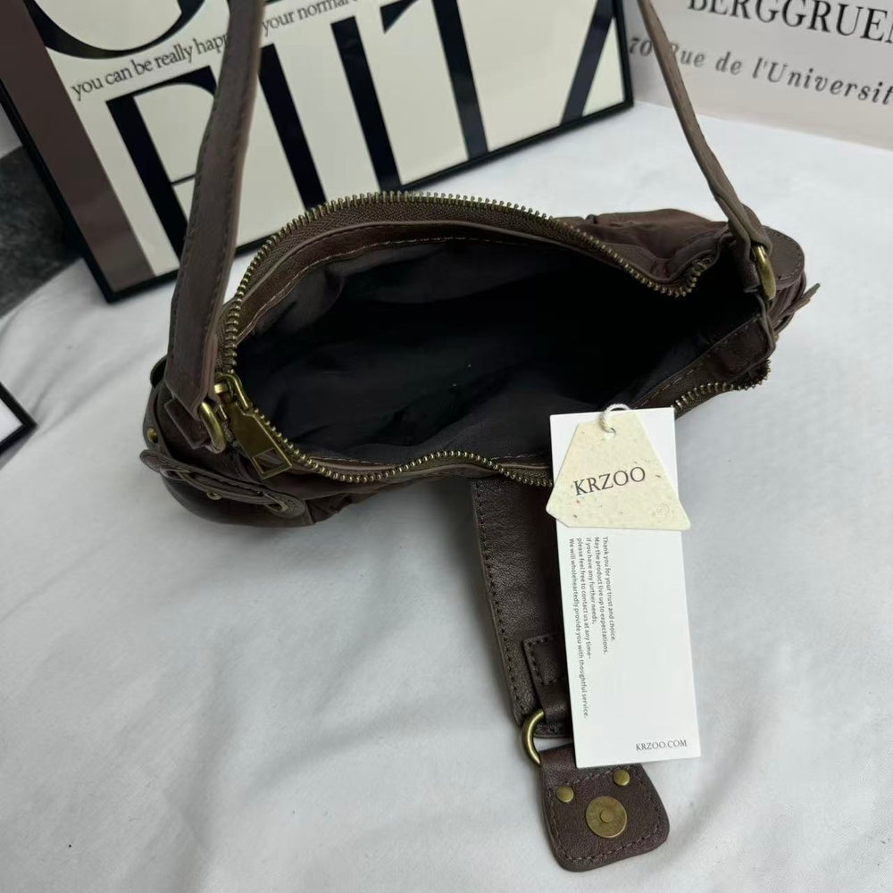 Distressed Vintage-Style Underarm Bag PinTow