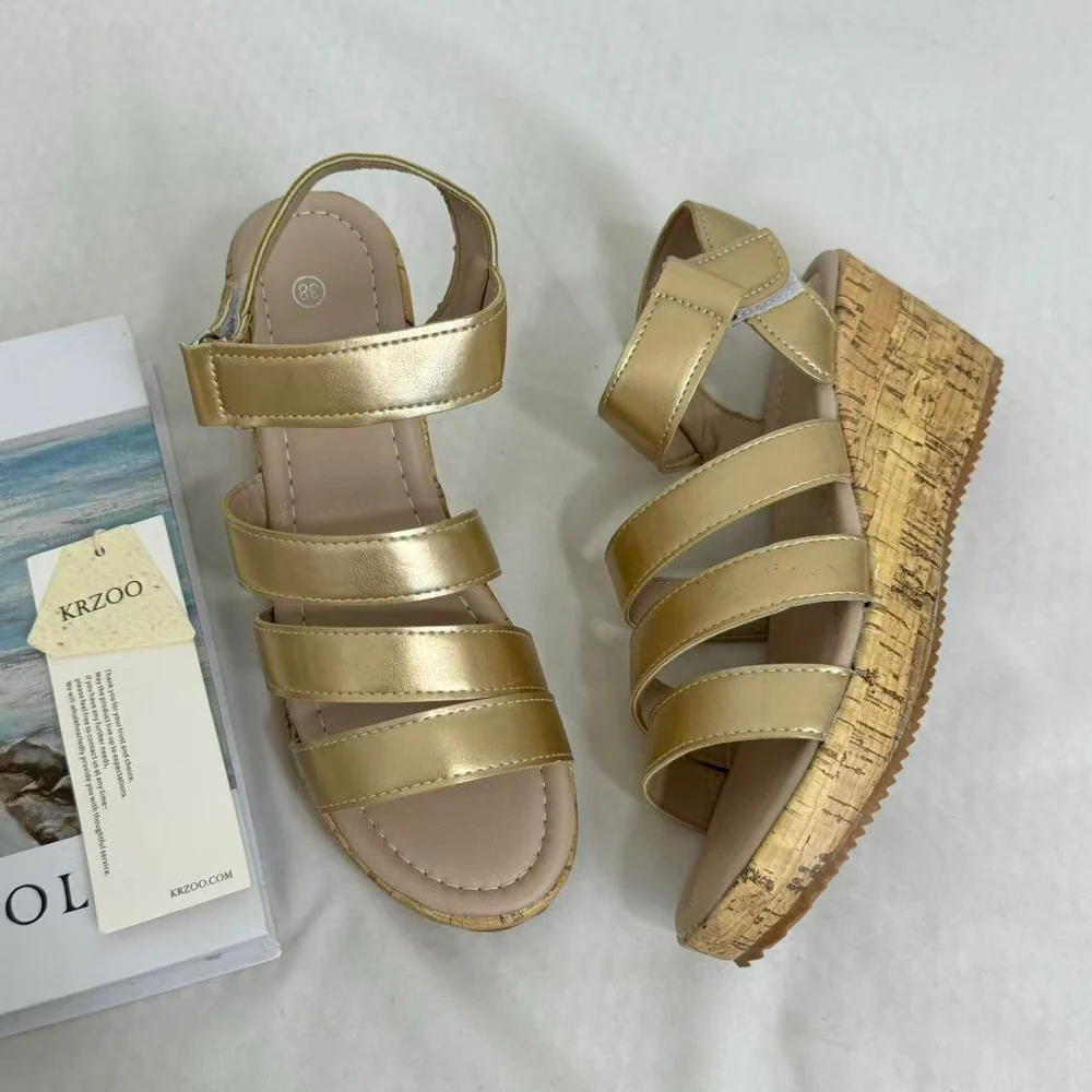 High-Heeled Single-Strap Beach Sandals PinTow