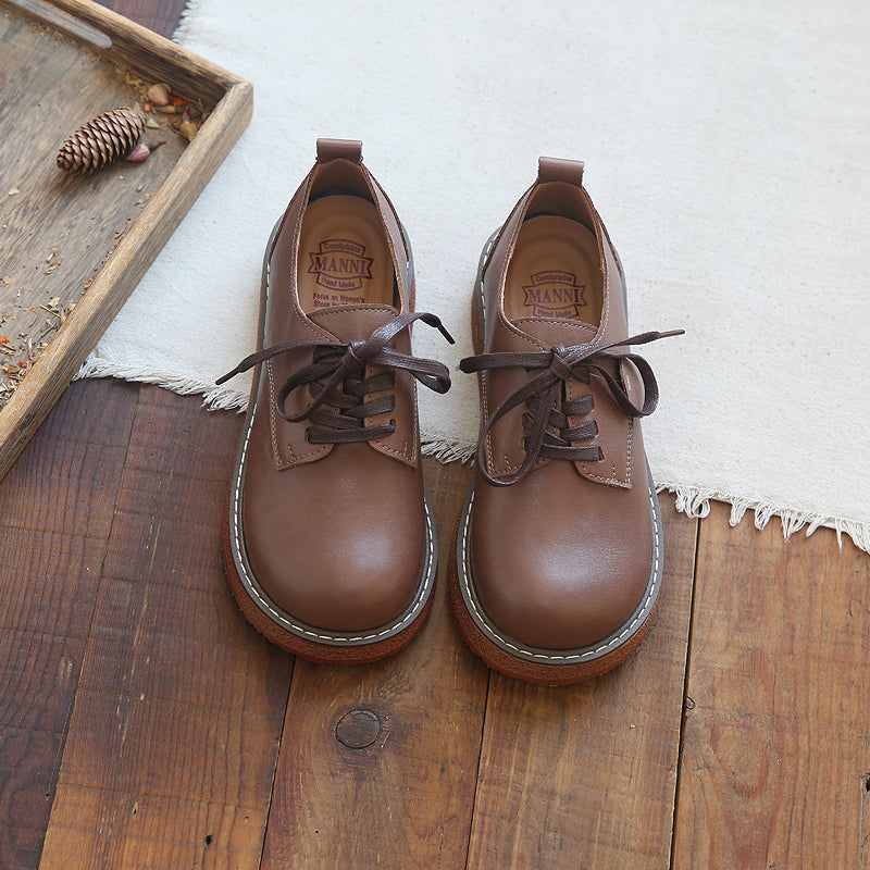 Women Solid Leather Casual Shoes Newgew Shoes