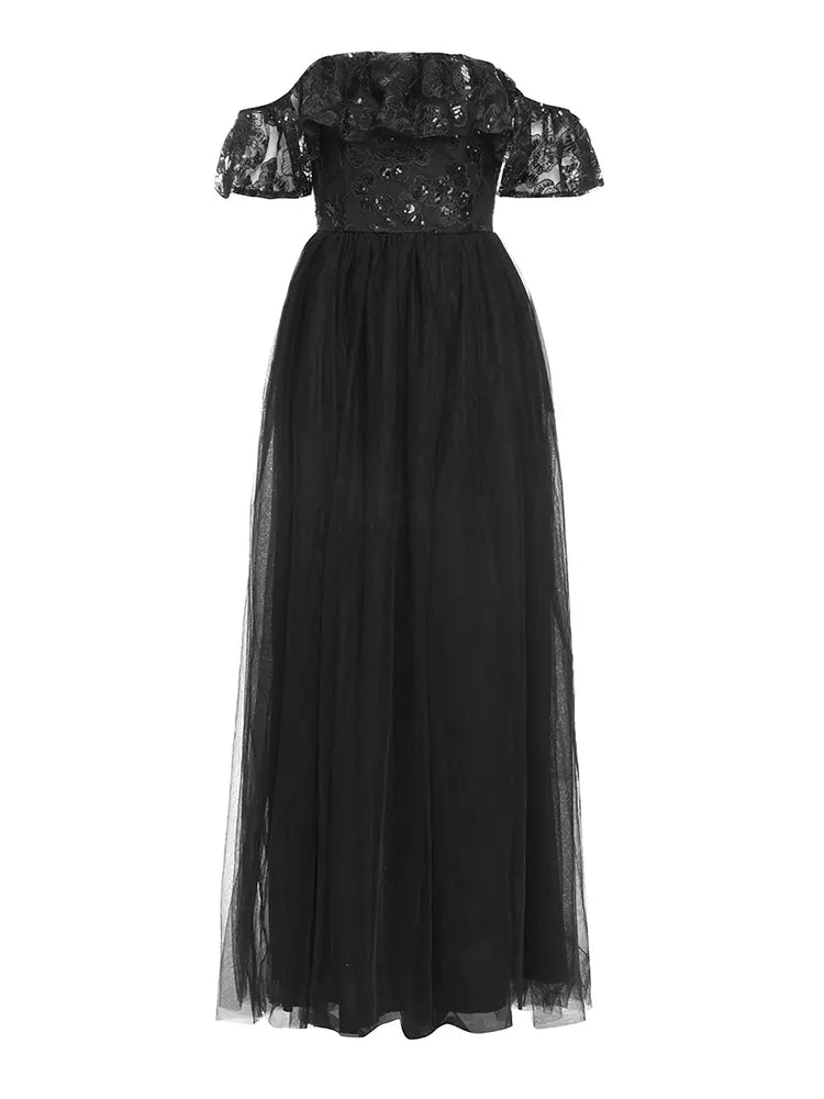 Strapless Sequin Mesh Dress Newgew Dresses