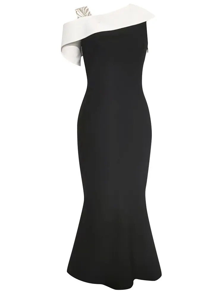 Colorblock Asymmetrical Bodycon Dress Newgew Dresses
