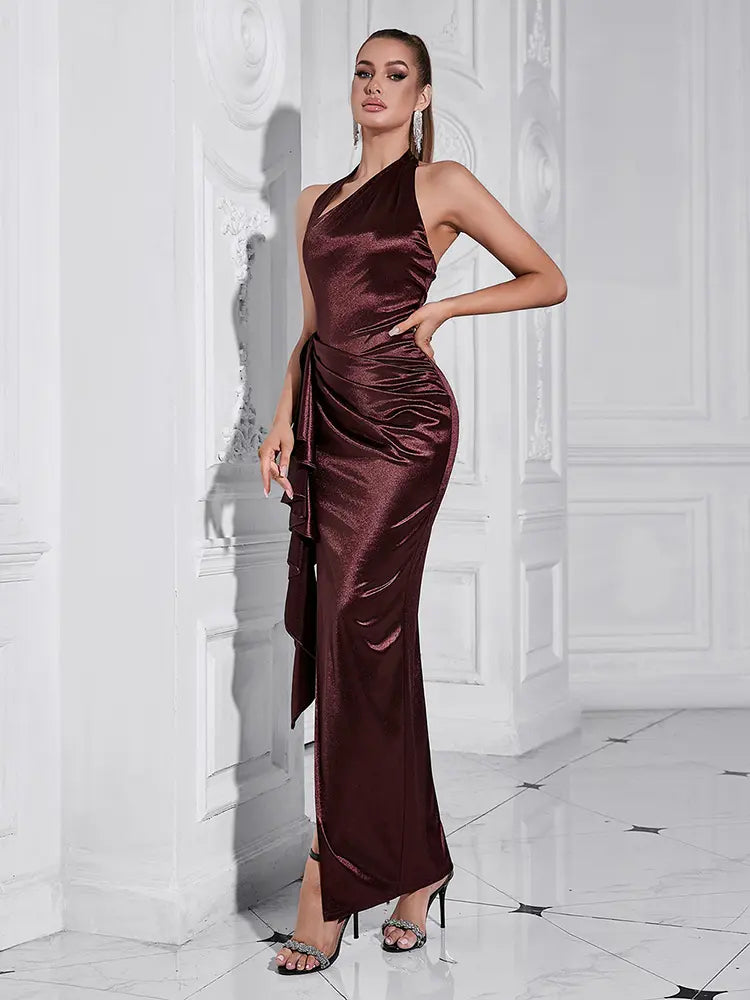 Halter Slit Maxi Dress Newgew Dresses