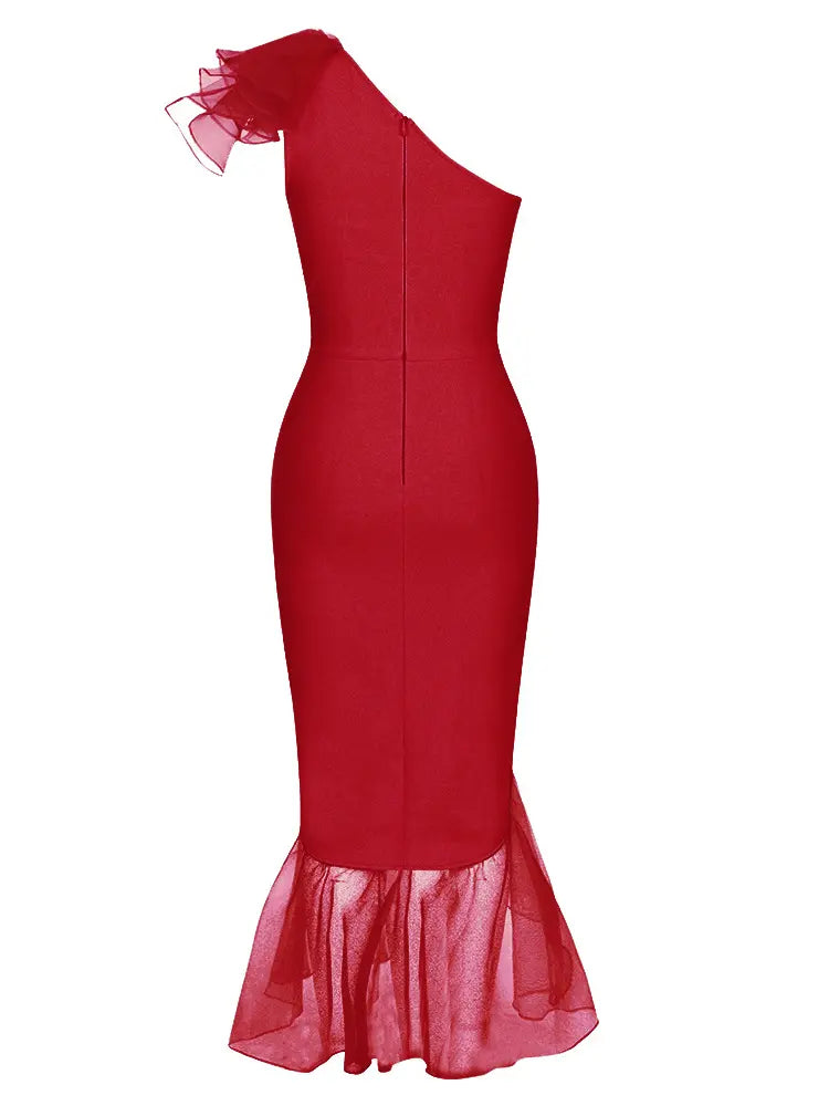 One-Shoulder Lace Mermaid Dress Newgew Dresses