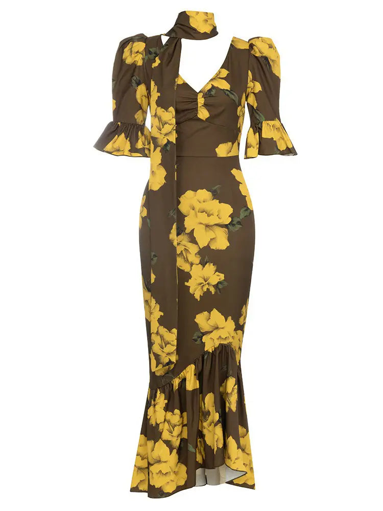 Vintage Puff Sleeve Slim Dress Newgew Dresses