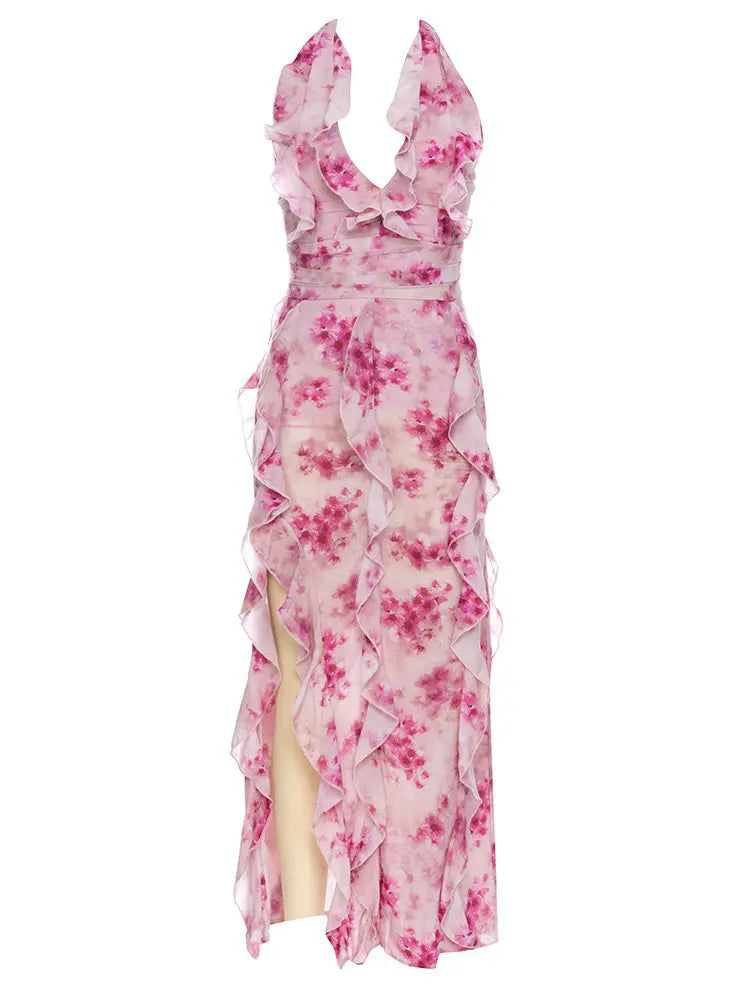 Halter Ruffle Bodycon Dress Newgew Dresses