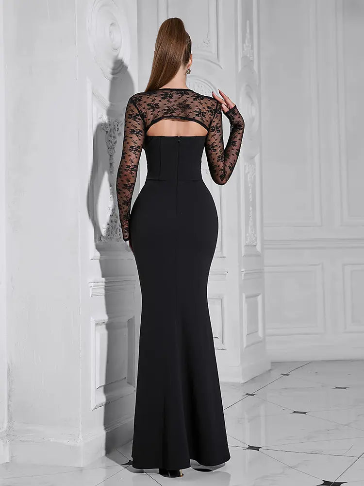 Hollow Neck Long Sleeve Dress Newgew Dresses