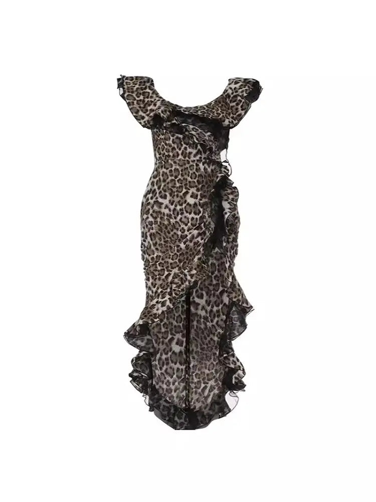 Vintage Strapless Ruffle Floral Dress Newgew Dresses