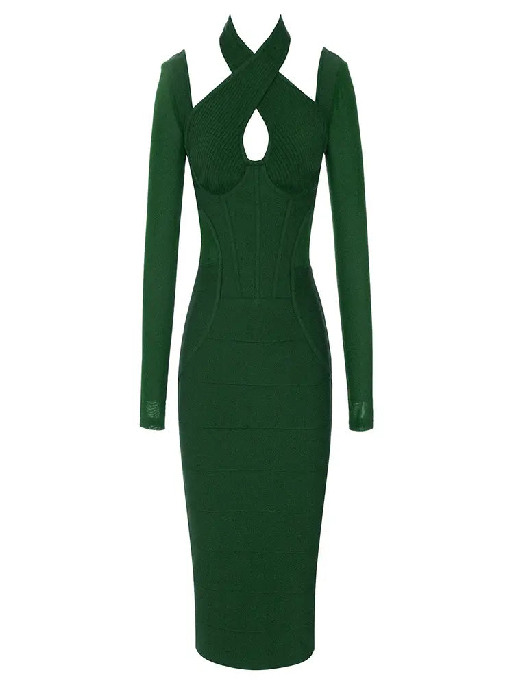 Vintage Backless Halter Evening Dress Newgew Dresses