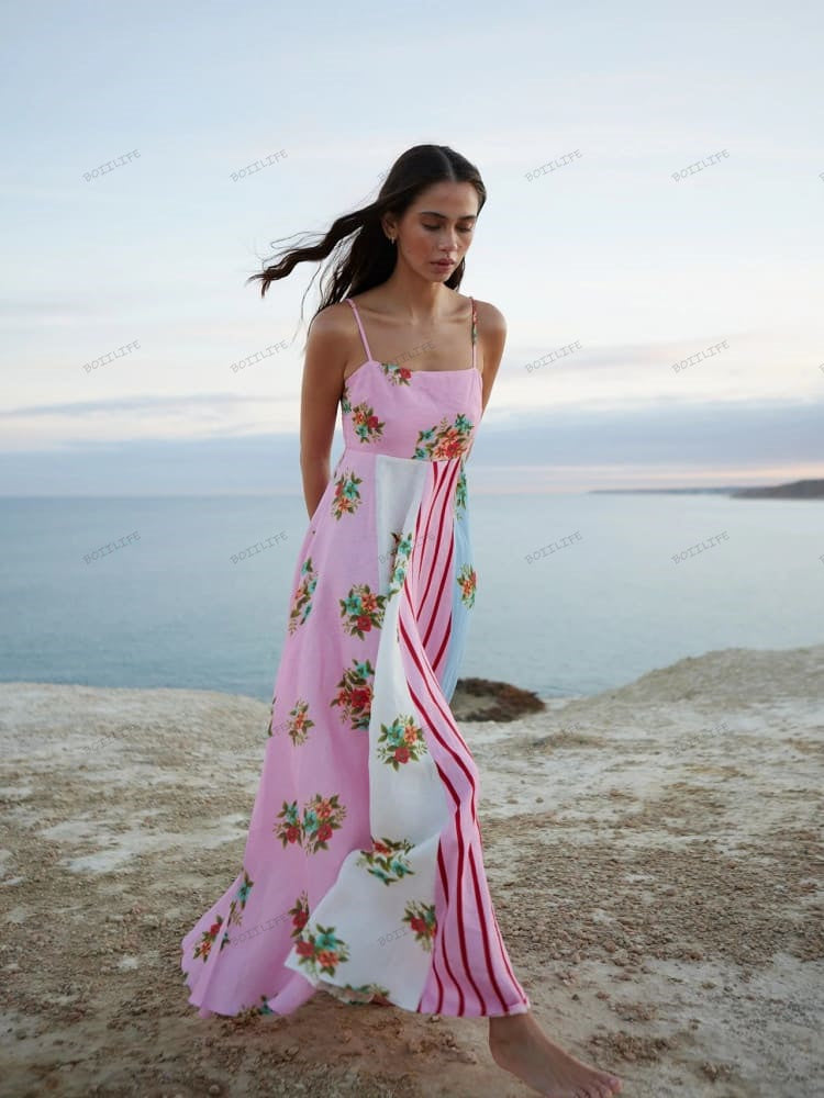 Graffiti Print Sleeveless A-Line Maxi Dress Newgew Dresses