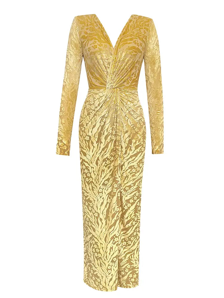 Velvet Long Sleeve Ruched Dress Newgew Dresses