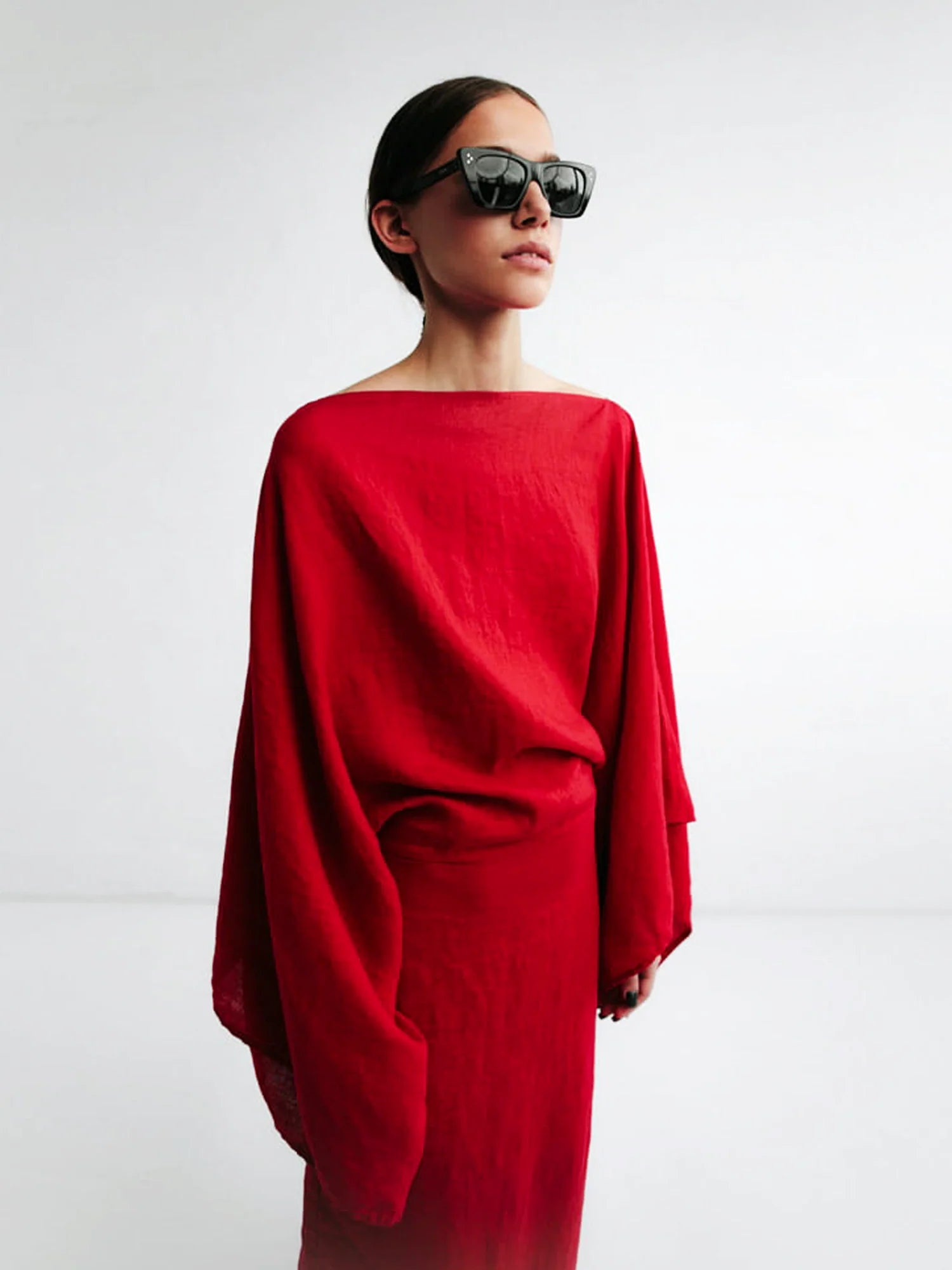 Crimson Linen Breeze Kimono Dress Newgew Dresses