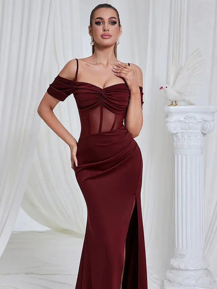 Strapless Cutout Slit Dress Newgew Dresses