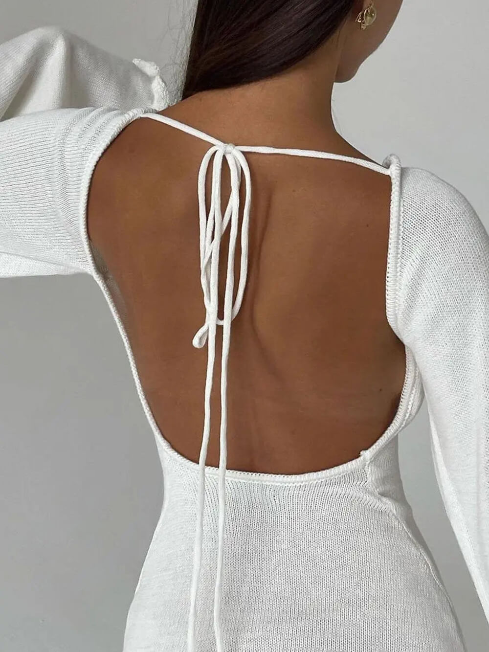 Round Neck Flounce Sleeve Short Dress Newgew Dresses