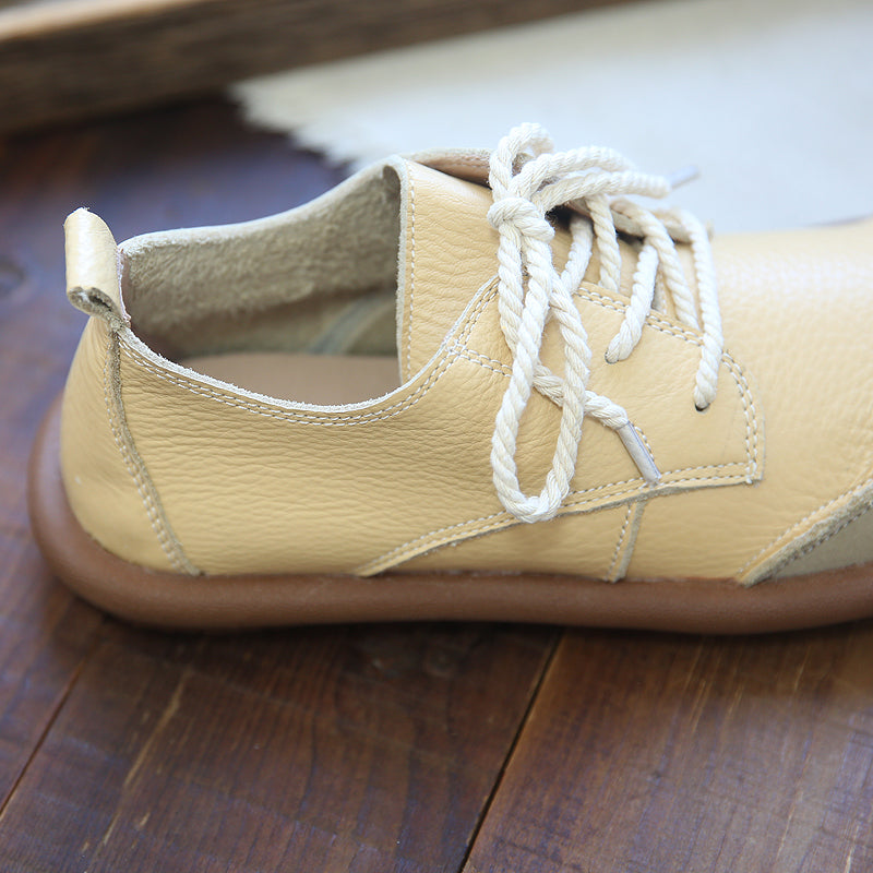 Women Patchwork Leather Flat Casual Shoes Newgew Shoes
