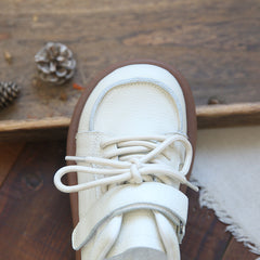 Women Soft Cowhide Retro Velcro Casual Shoes Newgew Shoes