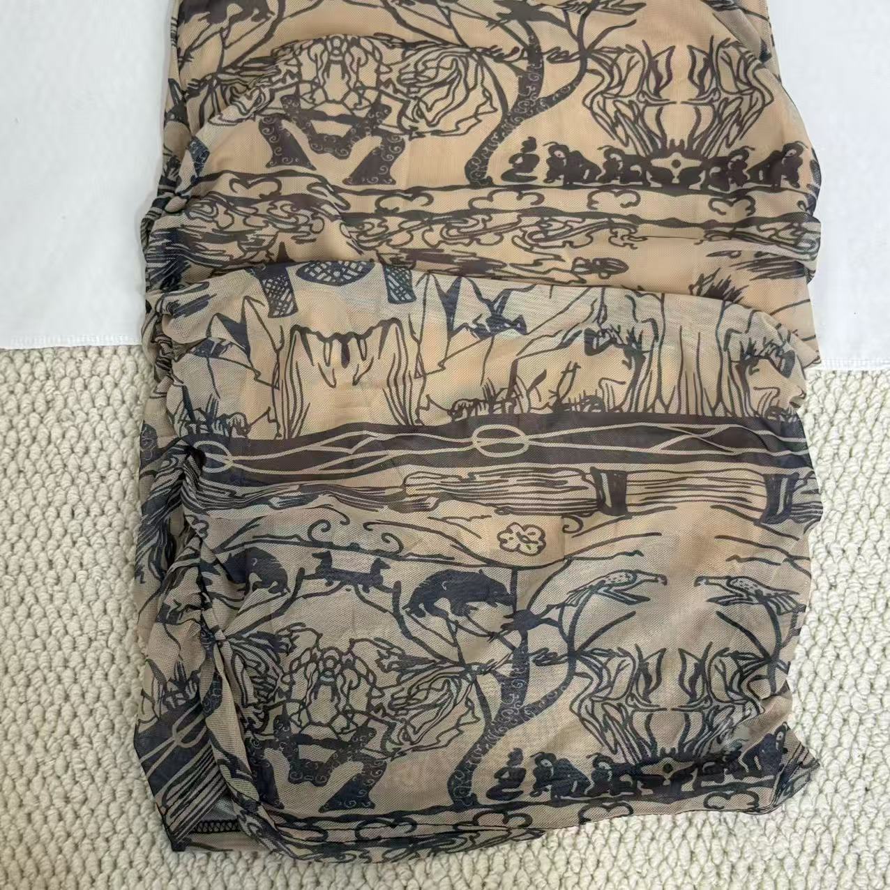Retro-Print Off-The-Shoulder Ppatchwork Dress PinTow