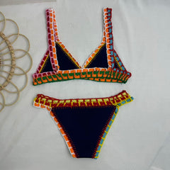 Two-Piece Colorful Bikini With Contrast Trim PinTow