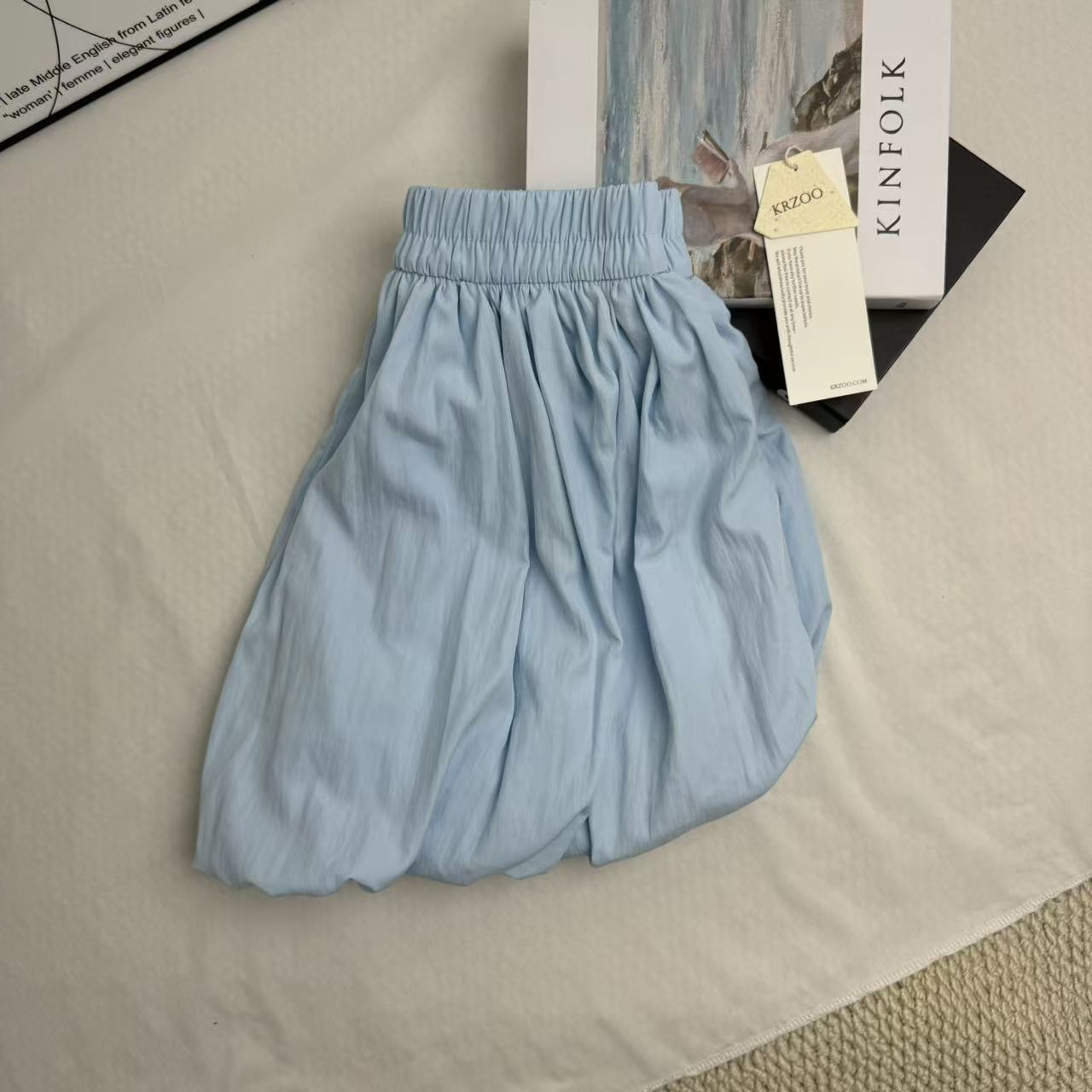 Blue  A-Line Puffy Tulip Skort PinTow
